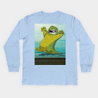 Aaaaaah, Monster on the Beach! Kids Long Sleeve T-Shirt